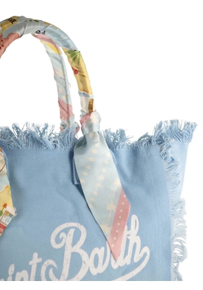 MC2 Saint Barth frayed scarf-wrapped tote bag - Blue