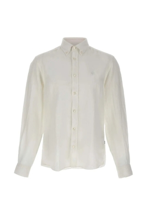 BOSS Liam logo-embroidered linen shirt - White