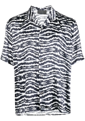 Philipp Plein tie-dye print bowling shirt - Black
