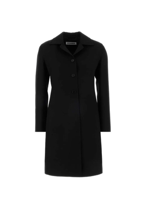 Jil Sander twill-weave single-breasted coat - Black