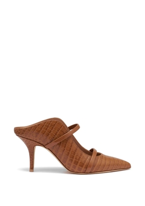 Malone Souliers Maureen embossed leather mules - Brown