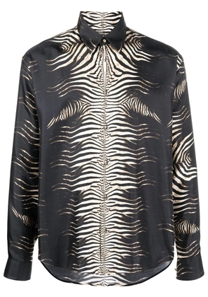 Roberto Cavalli zebra-print silk shirt - Black