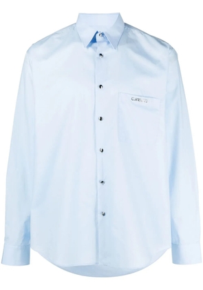 Roberto Cavalli logo-plaque cotton shirt - Blue
