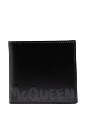 Alexander McQueen graffiti-logo leather wallet - Black