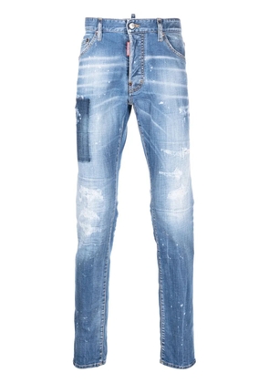 DSQUARED2 logo-print light-wash jeans - Blue