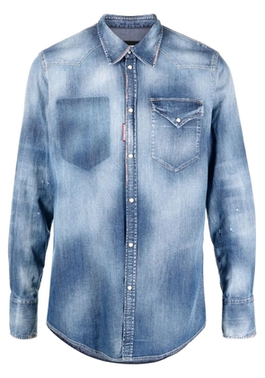 DSQUARED2 acid wash denim shirt - Blue