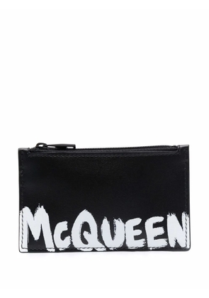 Alexander McQueen logo-print leather wallet - Black