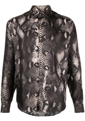 Roberto Cavalli snakeskin-print silk shirt - Black