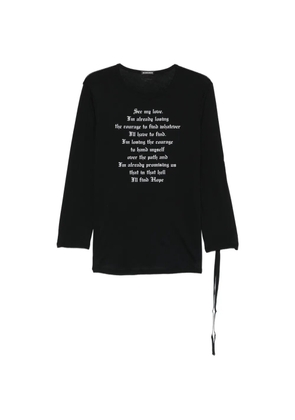 Ann Demeulemeester Alver slogan-print long-sleeve top - Black