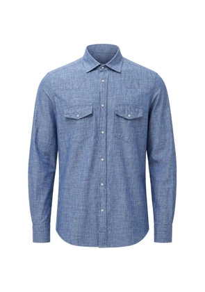 Eleventy western-style press-stud shirt - Blue