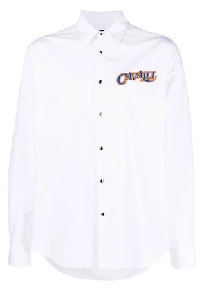 Roberto Cavalli embroidered logo shirt - White