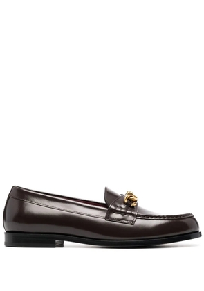 Valentino Garavani VLogo leather loafers - Brown