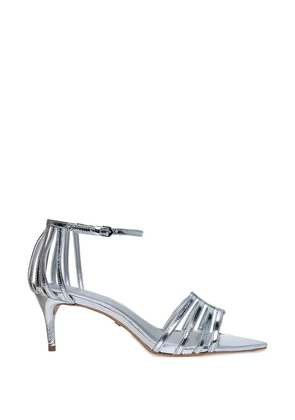 CARRANO metallic-effect cage-strap sandals - Silver