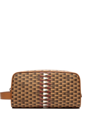 Bally Pennant-pattern wash bag - Brown