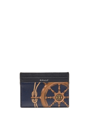 Bally graphic-print leather cardholder - Blue