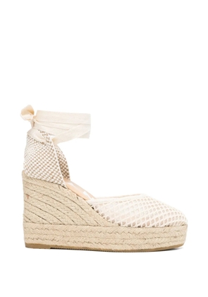 Manebi crochet-knit wedge espadrilles - Neutrals