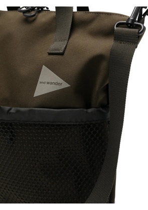 and Wander mesh-panelled zip-pocket shoulder bag - Green