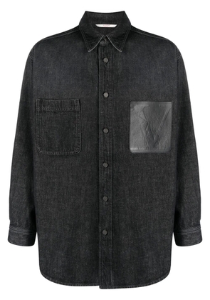 Valentino Garavani logo pocket denim shirt - Black