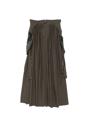 GG IN RED animal-patch gathered skirt - Green