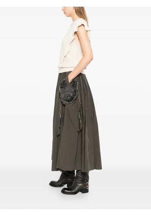 GG IN RED animal-patch gathered skirt - Green