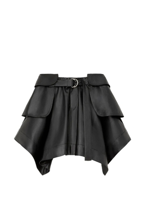 LOEWE Cargo belted leather mini skirt - Black