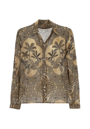 OFFICINA 36 palm-tree-print paisley-pattern shirt - Neutrals