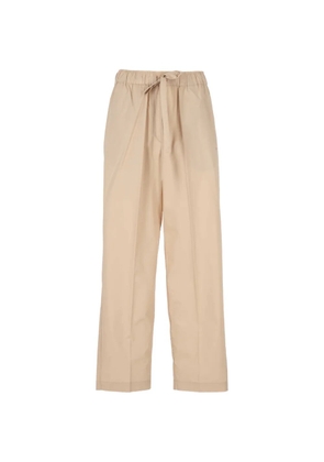 EMMA E GAIA drawstring-waist pressed-crease trousers - Neutrals