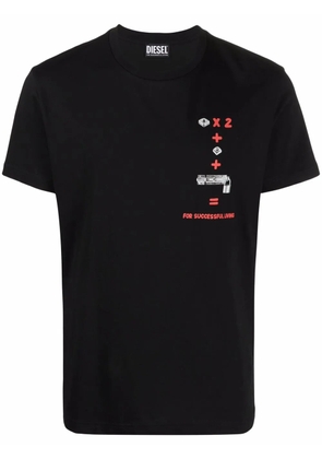 Diesel equation-print green-label T-shirt - Black
