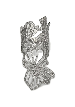 APM Monaco crystal-embellished butterfly ring - Silver