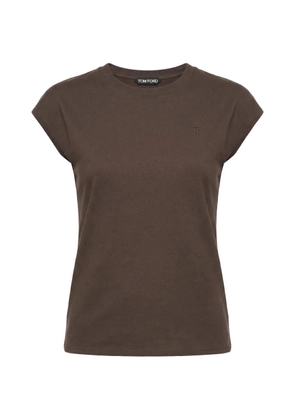 TOM FORD logo-embroidered T-shirt - Brown