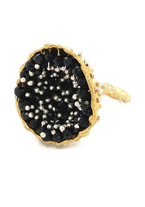Esin Akan Dance of Stamens black spinel rings - Gold