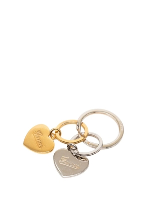 Gucci Pre-Owned 2009 Gold Plated and Brass Double Heart Ring key chain