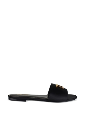 TOM FORD embossed-logo leather sandals - Black