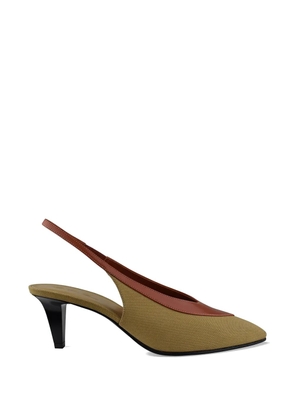 Loro Piana Rebecca canvas leather pumps - Green