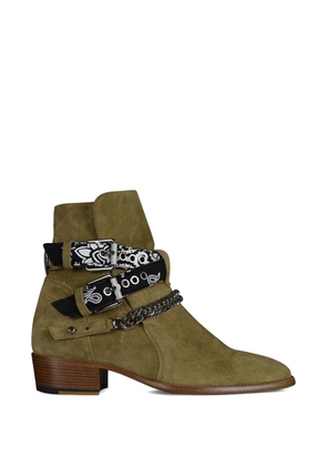 AMIRI bandana buckle ankle boots - Brown