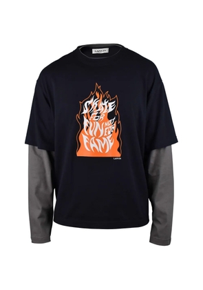 Lanvin flames layered t-shirt - Blue