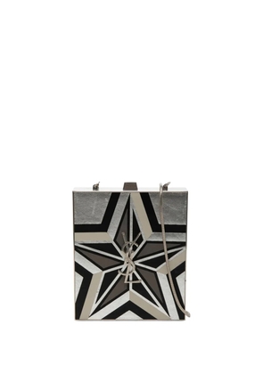 Saint Laurent Pre-Owned 2017 Metal and Leather Tuxedo Box Star Clutch on Chain crossbody bag - Silver