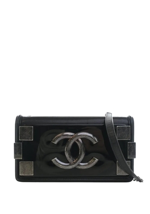 CHANEL Pre-Owned 2013-2014 Lambskin and Acrylic Boy Brick Horizontal Flap crossbody bag - Black