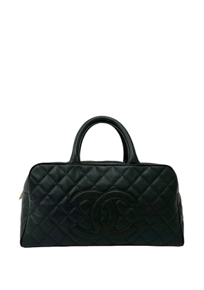CHANEL Pre-Owned 2005-2006 Large CC Quilted Caviar Bowler Bag handbag - Black