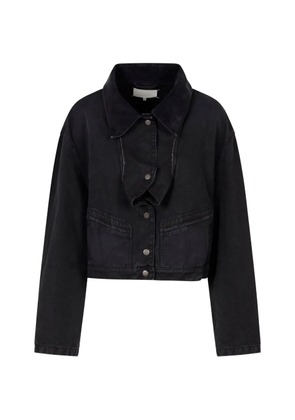 Maison Margiela corduroy-collar Four-Stitch denim jacket - Black