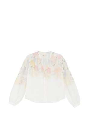 MC2 Saint Barth Liona floral-print long-sleeve blouse - White