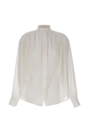 THE ANDAMANE Rania gathered-detail long-sleeve shirt - White