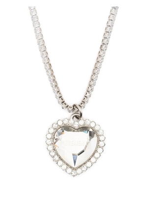 VETEMENTS crystal-embellished heart-shaped necklace - Silver