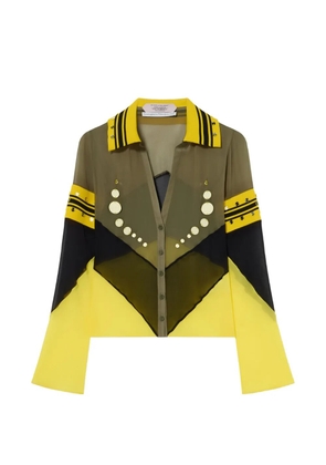 Off-White embellished colour-block shirt - Yellow