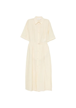 Tela D. Cherry belted button-down midi dress - Neutrals