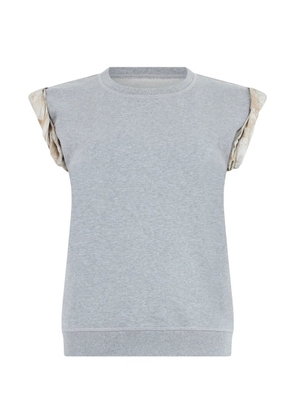 Maison Margiela floral-print cap-sleeve sweater - Grey