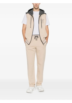 Stefano Ricci logo-embroidered zip-up hoodie - Neutrals