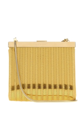 Alberta Ferretti ribbed-knit chain-strap shoulder bag - Gold