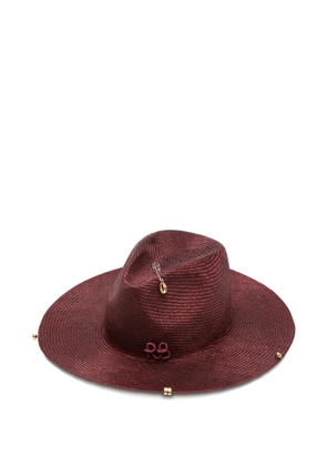 Ruslan Baginskiy chain-strap fedora hat - Red