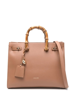 LIU JO bamboo-finish-handles tote bag - Brown